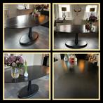 Z.g.a.n zwarte ovale tafel, 100 tot 150 cm, 200 cm of meer, Ophalen of Verzenden, Zo goed als nieuw