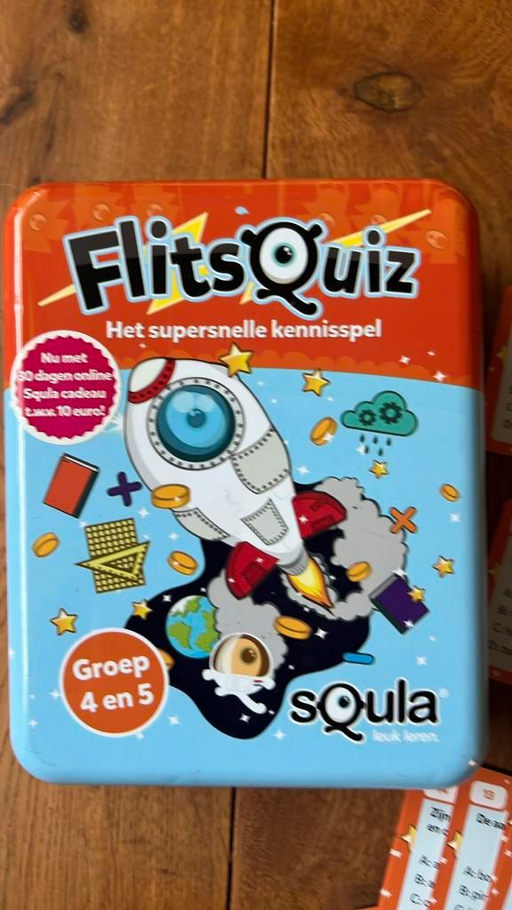 Flits quiz groep 4-5. Van squla, Hobby en Vrije tijd, Gezelschapsspellen | Kaartspellen, Zo goed als nieuw, Ophalen of Verzenden