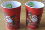 twee kerst bekers met kerstman en Merry Christmas, Huis en Inrichting, Keuken | Servies, Overige materialen, Overige typen, Ophalen of Verzenden