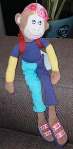 Hema slungel aap met bandana en rugzak., Ophalen of Verzenden, Gebruikt, Overige typen