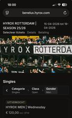 Hyrox Rotterdam solo men wo 15-4 kaart, Tickets en Kaartjes, Evenementen en Festivals, Eén persoon