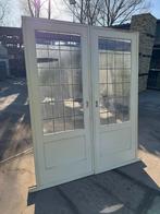 Set schuif / en-suite deuren met glas in lood 209x166cm., Ophalen