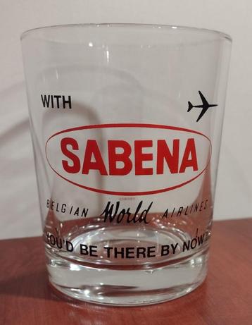 Vintage Glas Vliegmaatschappij Sabena Jaren 60-70. beschikbaar voor biedingen