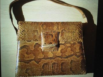 Vintage handtas schoudertas natuurleder beschikbaar voor biedingen