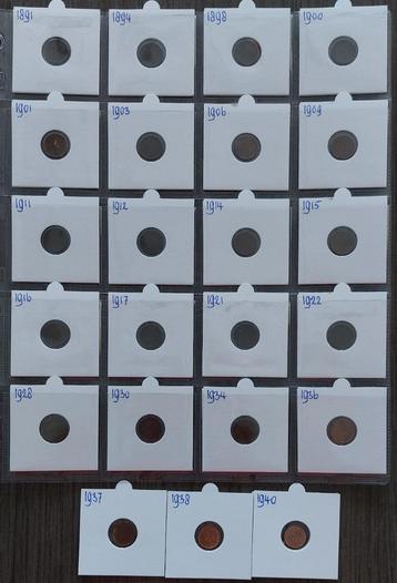 Compl. serie van 23 x 1/2 cent 1891 / 1940 voor 45 euro beschikbaar voor biedingen