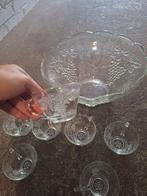 Glazen schaal met kopjes, Ophalen of Verzenden, Overige stijlen, Glas, Schaal of Schalen
