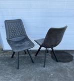 37 stuks Luxe horeca stoelen microleder antraciet vintage, Huis en Inrichting, Stoelen, Vijf, Zes of meer stoelen, Grijs, Metaal