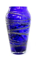 Prachtige Art Nouveau Vaas Konings Blauw Glas, Antiek en Kunst, Antiek | Glas en Kristal, Verzenden