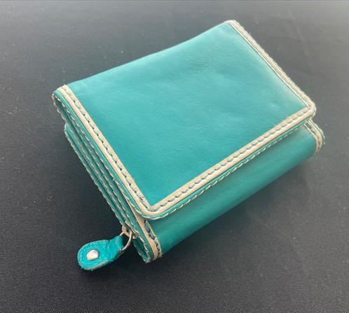 Leren portemonnee Turquoise groen, Sieraden, Tassen en Uiterlijk, Portemonnees, Nieuw, Groen, Leer, Ophalen of Verzenden