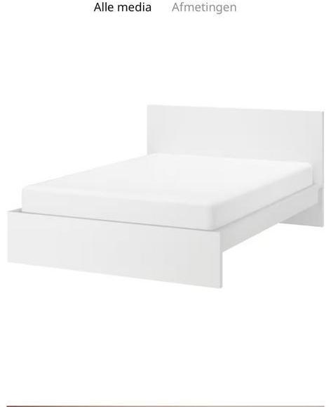 IKEA MALM bedframe wit 160x200 cm (inclusief lattenbodem), Huis en Inrichting, Slaapkamer | Bedden, Zo goed als nieuw, Tweepersoons