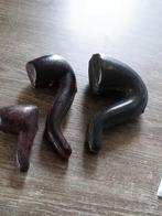 3 antieke lederen pijpen caces., Verzenden, (Water)pijp