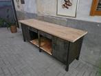 Vintage Werkbank Grijs | Industriele Kast Dressoir Staal 2, Ophalen of Verzenden, Gebruikt