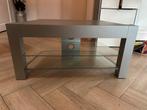 Grijs TV Meubel met Glasplaat - 101x57x49cm, Huis en Inrichting, Gebruikt, 100 tot 150 cm, Ophalen of Verzenden, Glas