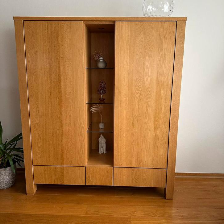 Complete licht eiken woonkamer kasten - tafel set, Huis en Inrichting, Kasten | Overige, Zo goed als nieuw, Ophalen
