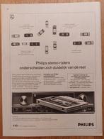 Advertentie Philips Car Stereo Cassette 1972, Nederland, 1960 tot 1980, Knipsel(s), Ophalen of Verzenden