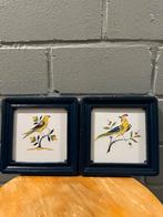 Ingelijste decoratieve tegels met vogels., Minder dan 50 cm, Gebruikt, Ophalen of Verzenden, Minder dan 50 cm