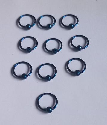 Blauwe piercing ringetjes 1,2 x 10 mm beschikbaar voor biedingen