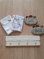 Retro handdoekenrek en deurbordjes, Ophalen of Verzenden, Gebruikt