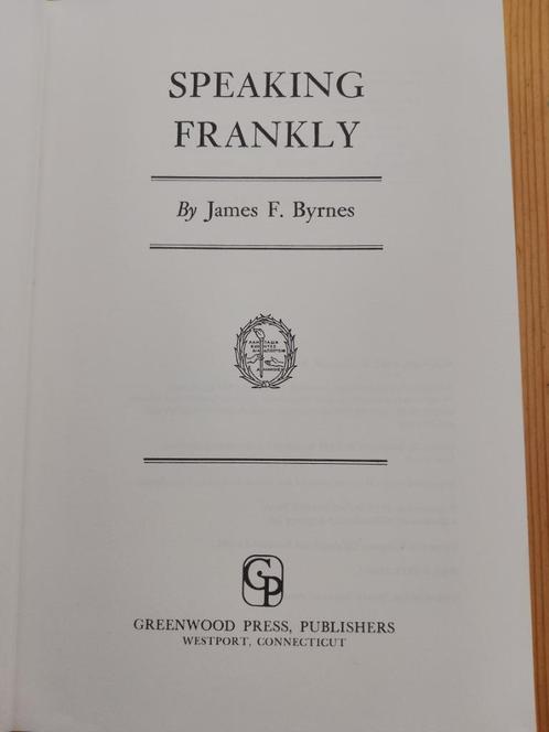 James F. Byrnes, Speaking Frankly, Boeken, Geschiedenis | Wereld, Gelezen, Noord-Amerika, 20e eeuw of later, Verzenden