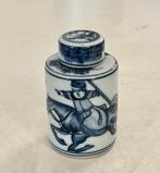 Porselein theebusje met zotjes, Antiek en Kunst, Antiek | Porselein, Ophalen of Verzenden