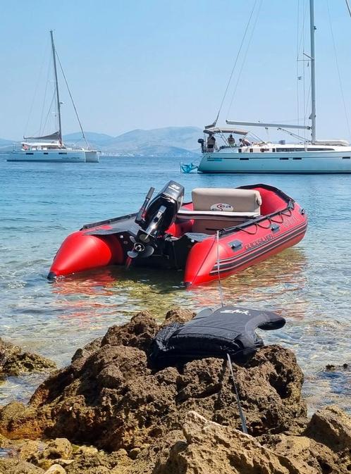 Quicksilver Heavy duty 380 met 25 pk 2 takt Mercury motor, Watersport en Boten, Rubberboten, Zo goed als nieuw, Overige merken