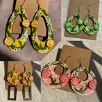 Nieuw! Handbeschilderde Oorbellen Fruity Collectie‍ ByJ&S🍋, Overige materialen, Hangers, Overige kleuren, Nieuw