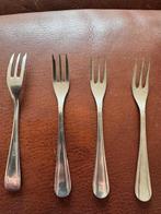 4 Sola taartvorkjes, art deco model kerkraam, Antiek en Kunst, Antiek | Bestek, Ophalen of Verzenden