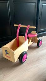 Roze kinderbak fiets van hout, Ophalen of Verzenden, Zo goed als nieuw, Loopfiets