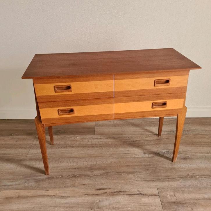 Vintage ladekast kast retro wandkast kastje deens design, Huis en Inrichting, Kasten | Dressoirs, Zo goed als nieuw, 50 tot 100 cm
