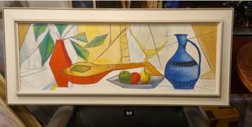 vintage stilleven 70er jaren op canvas beschikbaar voor biedingen