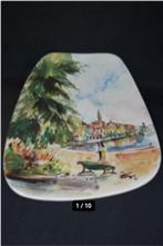 Italian MCM hand painted wall plate Lake Garda Italy 40, Antiek en Kunst, Ophalen of Verzenden
