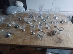 Partij kristallen glazen met zilveren voeten - echt zilver., Ophalen of Verzenden, Zilver