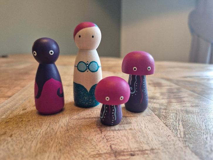 Peg dolls zeemeermin setje, Kinderen en Baby's, Speelgoed | Houten speelgoed, Nieuw, Overige typen, Ophalen of Verzenden