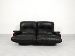 Ligne Roset Marsala 2 zit sofa - zwart leder, Huis en Inrichting, Fauteuils, Gebruikt, Ophalen of Verzenden, Leer, 75 tot 100 cm