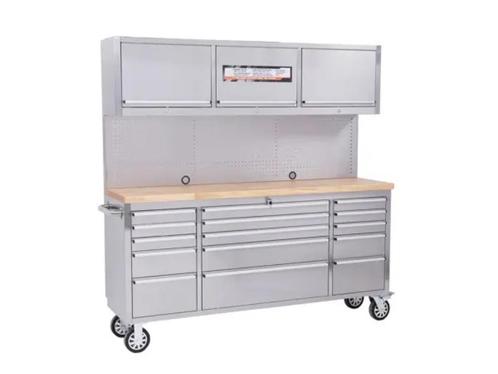 Stahlworks Werkbank Deluxe RVS 72 inch high 15 drawers, Doe-het-zelf en Verbouw, Werkbanken, Nieuw, Ophalen