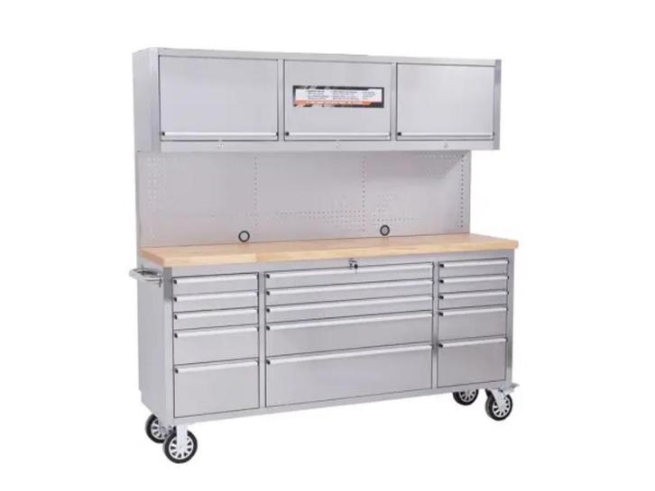 Stahlworks Werkbank Deluxe RVS 72 inch high 15 drawers, Doe-het-zelf en Verbouw, Werkbanken, Nieuw, Ophalen