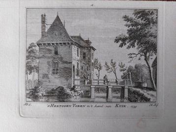 A18 / 's Hertogen Toren in het land van Kuik Gravure 1745 beschikbaar voor biedingen