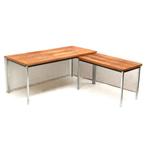 Vintage hoekbureau bureau jaren '60 '70 retro design desk, Verzenden, Gebruikt