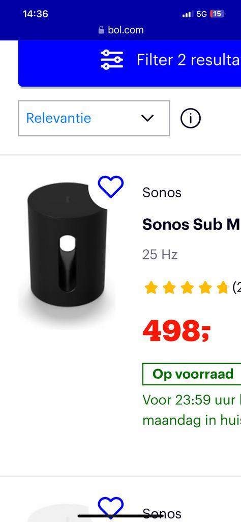 Sonos subwoofer mini, Audio, Tv en Foto, Luidsprekers, Zo goed als nieuw, Subwoofer, Sonos, Ophalen of Verzenden