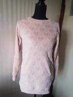 Lange warme lichtroze hart hartjes embossed ( lounge ) trui., Verzenden, Gedragen, Maat 36 (S), Roze