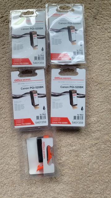 5 stuks Canon PGI- 520 BK zwarte inktcartridges 19 ml beschikbaar voor biedingen