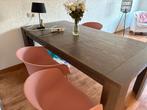 Houten eettafel, Huis en Inrichting, Tafels | Eettafels, Ophalen, Gebruikt, 50 tot 100 cm, Vijf personen of meer