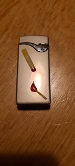 Antieke Zilver aansteker met sigaret en lucifer, Verzenden, Gebruikt, Aansteker