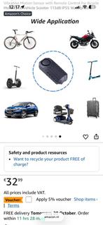 Auto-fiets-motor alarm systeem nieuw!!!, Ophalen of Verzenden, Zo goed als nieuw, Detector, Sensor of Melder