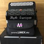 Paola Soprani Accordeon met Limex MPR4 Plus ingebouwd., Muziek en Instrumenten, Accordeons, 80-bas, Zo goed als nieuw, Knopaccordeon