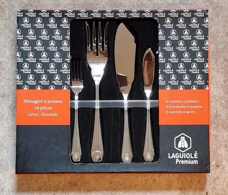 Laquiole Premium, 14 delig visbestek / serveerbestek, Huis en Inrichting, Keuken | Bestek, Nieuw, Rvs of Chroom, Ophalen of Verzenden