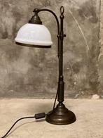 Gave vintage tafellamp, notarislamp, metaal, melkglas 70 cm!, Huis en Inrichting, Lampen | Tafellampen, Minder dan 50 cm, Gebruikt
