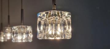 Moderne Hanglamp met Glazen Kubussen beschikbaar voor biedingen