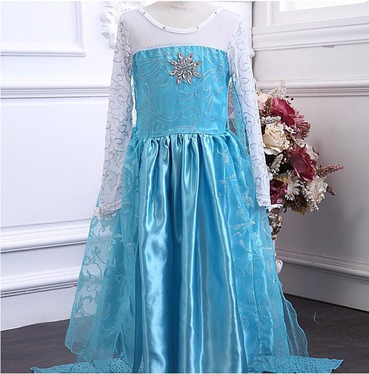 Frozen Elsa jurk met fraai afgewerkte mouwtjes, Kinderen en Baby's, Carnavalskleding en Verkleedspullen, Nieuw, Meisje, Verzenden