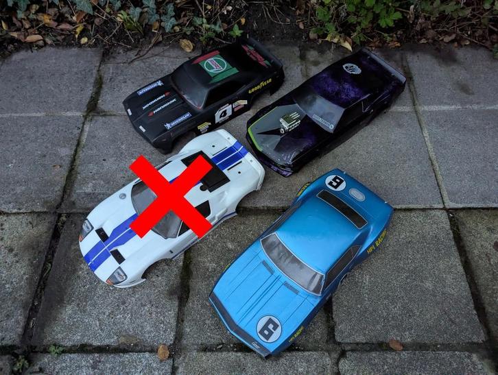 Goedkope 1/10 onroad kappen x3 NIEUW (Tamiya HPI Kyosho MST), Hobby en Vrije tijd, Modelbouw | Radiografisch | Auto's, Zo goed als nieuw